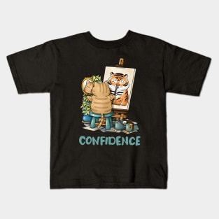 Cat Confidence Self Portrait Kids T-Shirt